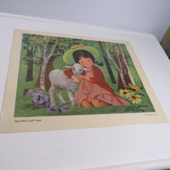 Vintage Nursery Rhyme 1957 pictures (5) LAMINATED 16.5” tall - Picture 10 of 14